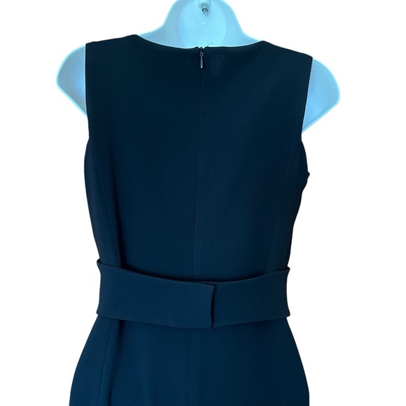 MaxMara Made In Italy Black Crepe Cross Front Sleeveless Cocktail Dress Size 8 - Picture 7 of 11